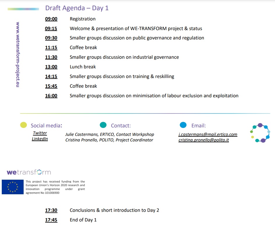 Draft agenda Day 1